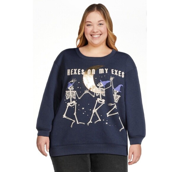 Wound Up Sweaters - New Women's Junior Size XXL (19) "Hexes On My Exes" Sweatshirt By Wound Up